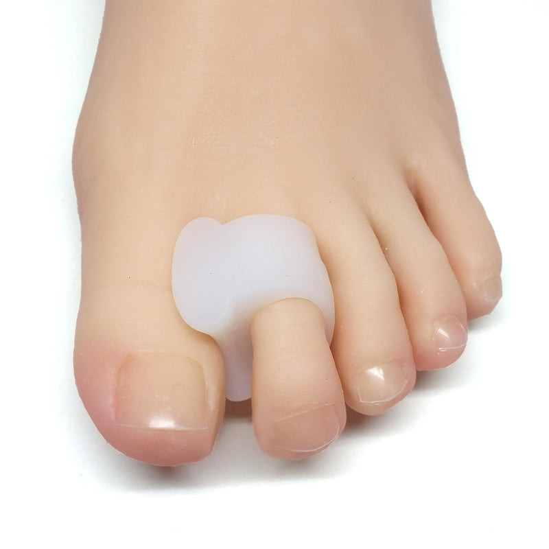 ZenToes Gel Toe Separators for Overlapping Toes, Bunions, Big Toe Alignment, Corrector and Spacer - 4 Pack (White) White
