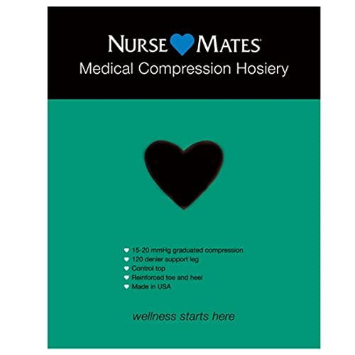 Nurse Mates Medical Compression Pantyhose | 15-20mmHg | Support Hosiery | 1 Pair C Black