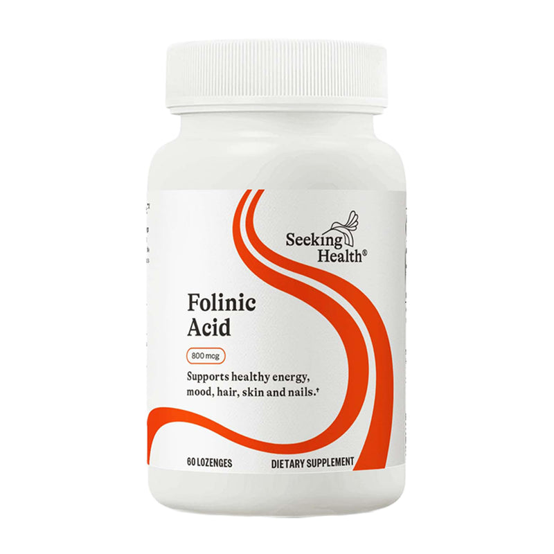 Seeking Health Folinic Acid - Methyl Free - Folinic Acid Supplement Supports Heart Health - Metabolically Active Alternative to Folate - 1360 mcg, 60 Lozenges 60 Count (Pack of 1)