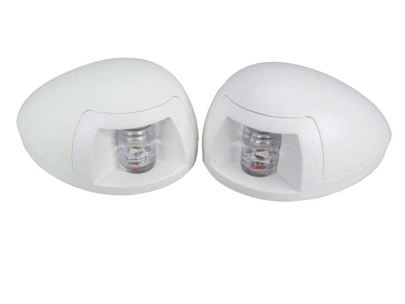Pactrade Marine Boat Navigation Lights Red and Green LED Side Lights (Horizontal Mount) - 2 NM White Housing | Green Starboard Red Port Navigation Lights for Boats LED - BeesActive Australia