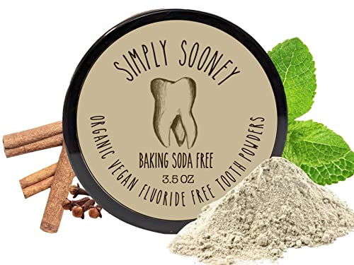 Organic Vegan Fluoride Free Tooth Powder Baking Soda Free, Cinnamon and Clove Flavor, Value Size 6 Month Supply
