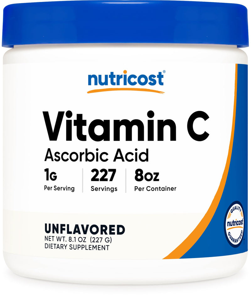Nutricost Ascorbic Acid Powder (Vitamin C) 0.5 LBS (8.1 Ounce) 8.1 Ounce (Pack of 1)