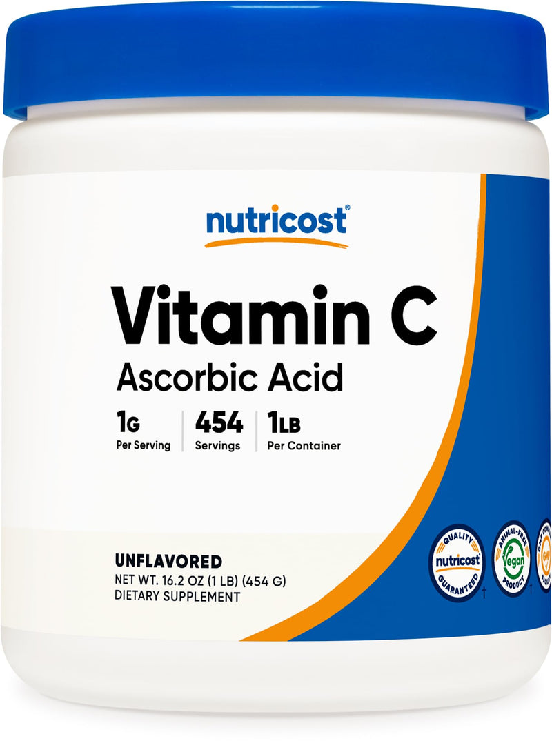 Nutricost Pure Ascorbic Acid Powder (Vitamin C) 1LB 1 Pound (Pack of 1) - BeesActive Australia