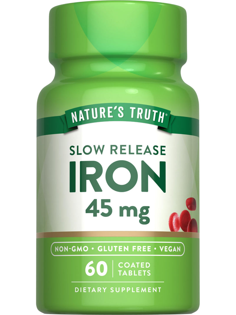 Nature's Truth Iron Supplement | 45 mg | 60 Pills | Ferrous Sulfate | Non-GMO & Gluten Free Vitamin for Men and Women