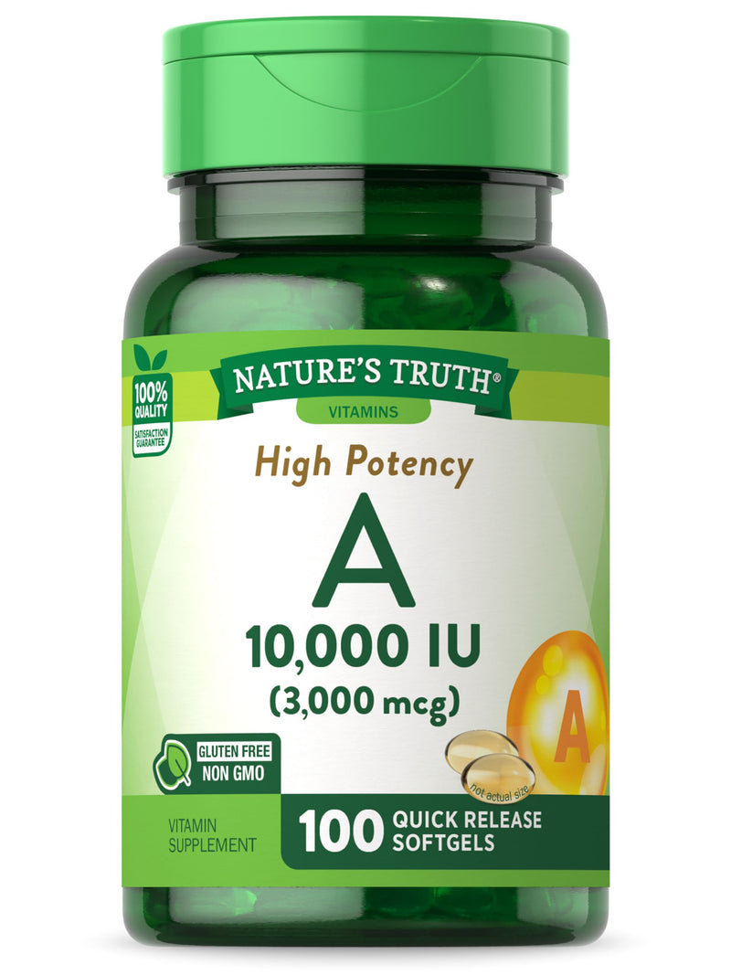 Vitamin A 10000 IU Softgels | 100 Count | Non-GMO, Gluten Free Supplement | by Nature's Truth - BeesActive Australia