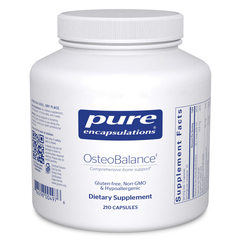 Pure Encapsulations OsteoBalance, 210 Capsules | Hypoallergenic Supplement to Support Calcium Absorption and Enhance Healthy Bone Mineralization* 210 Count (Pack of 1)