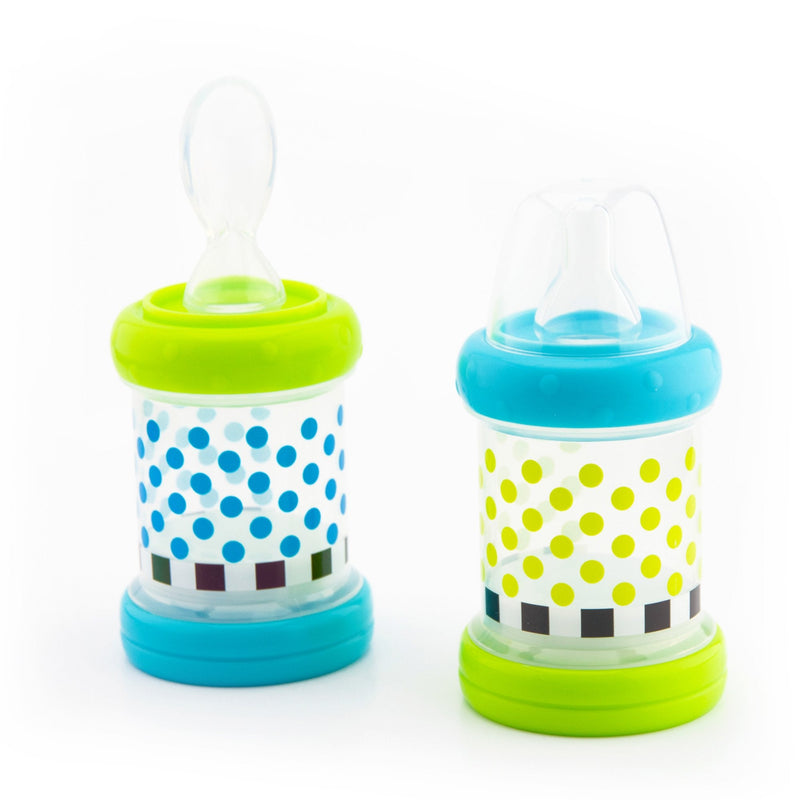 Sassy Baby Food Nurser ‚Äì 4+ Months Set of 2- 4oz 100% Silicone Nipple and Spoon BPA-Free 2 Count (Pack of 1)