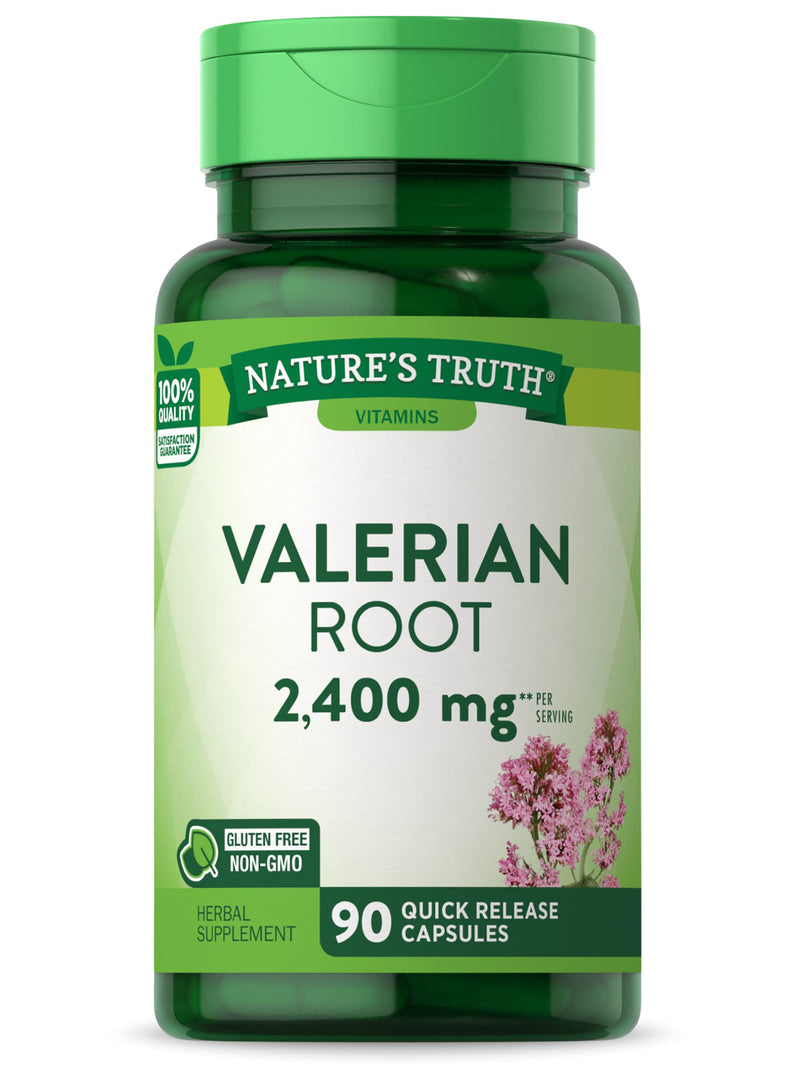 Nature's Truth Valerian Root Capsules | 2400mg | 90 Count | Non-GMO & Gluten Free Supplement 90 Count (Pack of 1) - BeesActive Australia