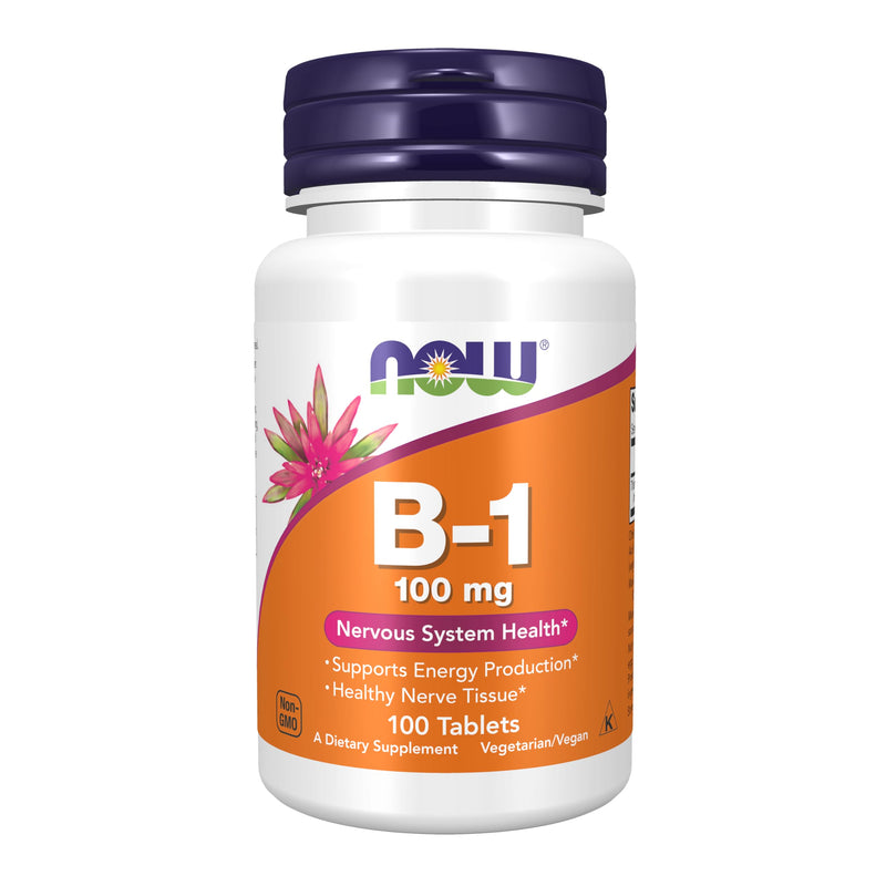 NOW Foods Vitamin B-1 (Thiamine) 100mg, 100 Tablets (Pack of 2) 100 Count (Pack of 2)