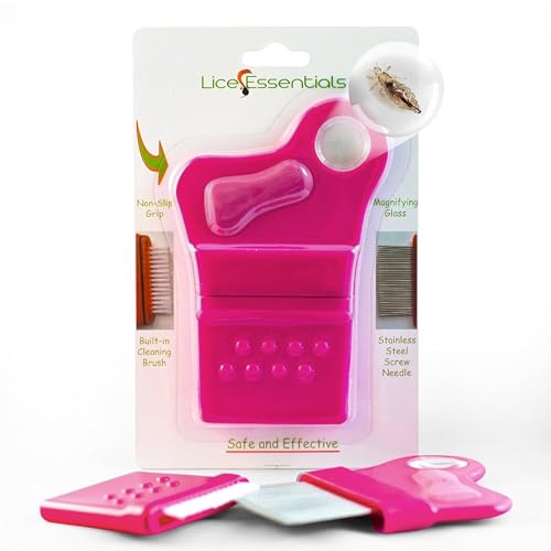 Lice Essentials Stainless Steel Lice & Nit Comb with 5X Magnifier