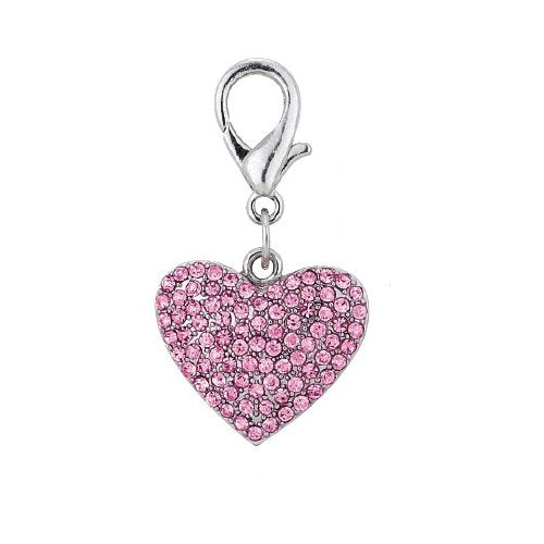 Couture Designer Fancy Bling Rhinestone Heart Pet Cat Dog Necklace Collar Charm Pendant Jewelry (Pink) Pink - BeesActive Australia