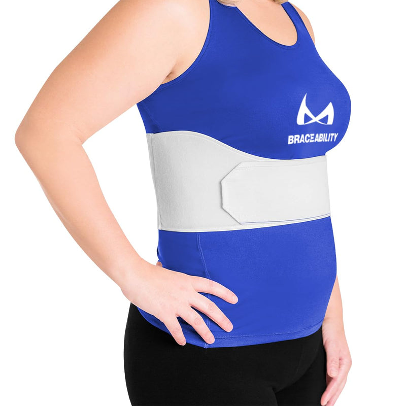 BraceAbility Rib Injury Binder Belt - Universal Brace for Women, Broken, Fractured, or Cracked Ribs, Cage Compression Wrap for Bruised Support, Sternum Injury Recovery (Fits 36”-58”) Universal Female