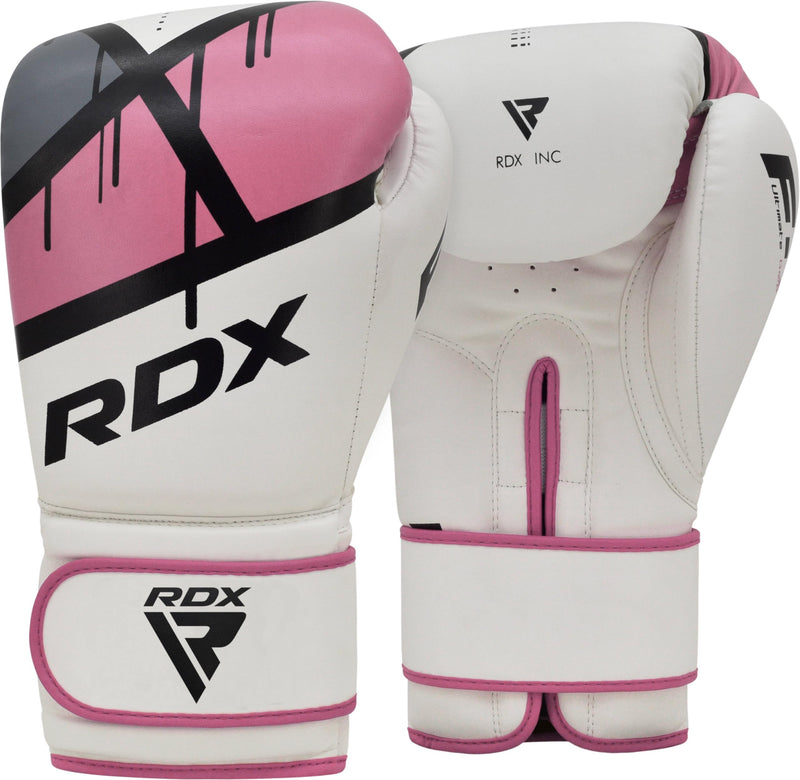 RDX Women Boxing Gloves for Training Muay Thai Maya Hide Leather Ladies Mitts for Fighting, Kickboxing, Sparring EGO Glove for Punch Bag, Focus Pads and Double End Ball Punching Pink 10oz - BeesActive Australia
