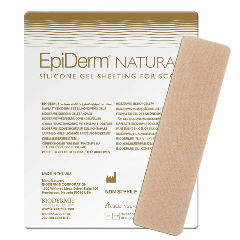 Epiderm Silicone Gel Scar Sheets - Premium-Grade Silicone Scar Sheets for Optimal Scar Care - Versatile, Flexible & Reusable - Ideal for C-Section, Tummy Tuck & Hysterectomy Scars - 1.4x6 in, Natural 1.4x6 Inch (Pack of 1) - BeesActive Australia