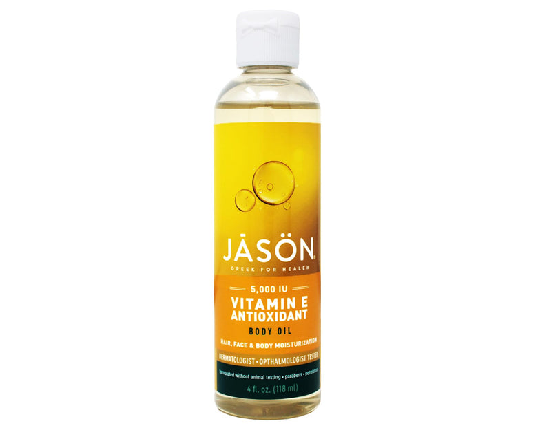 JASON Vitamin E 5,000 IU All Over Body Nourishment Oil, 4 oz. (Packaging May Vary) Almond,Apricot 4 Fl Oz (Pack of 1)