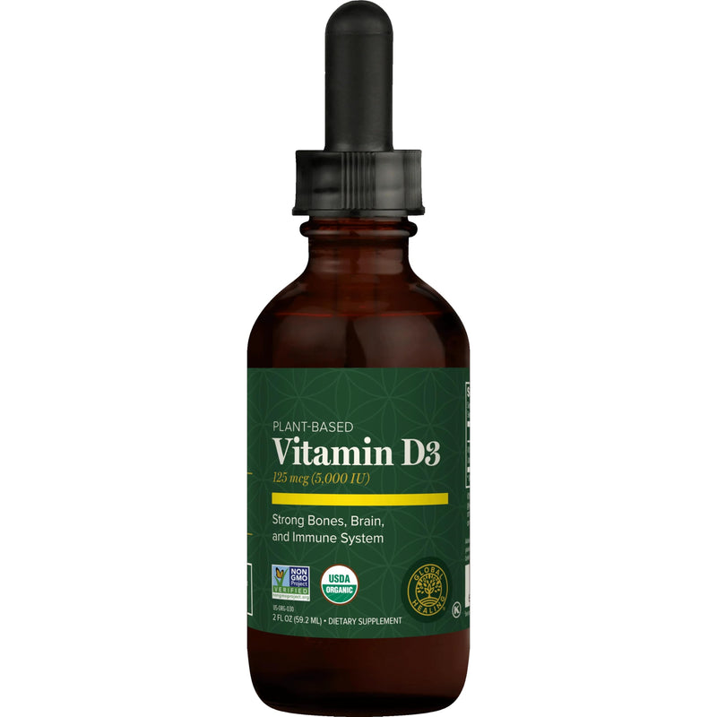 Vitamin D3 5000 IU Liquid Drops, Vegan, Immune & Bone Support (2 Oz) 2 Fl Oz (Pack of 1)