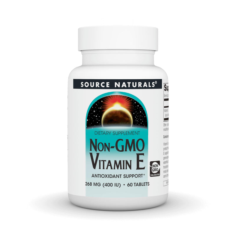 Source Naturals, Non-GMO Vitamin E - 268 mg (400 IU) - 60 Tablets | Antioxidant Support Unflavored 60 Count (Pack of 1)