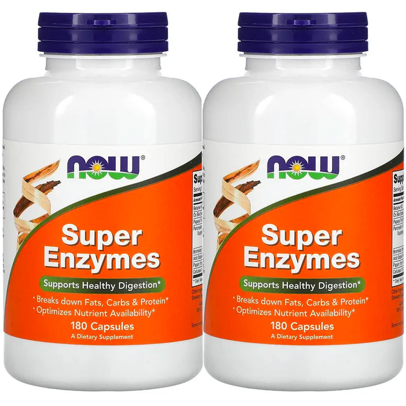 Now Foods Super Enzymes 180 Capsules, 2 Pack 180 Count (Pack of 2)