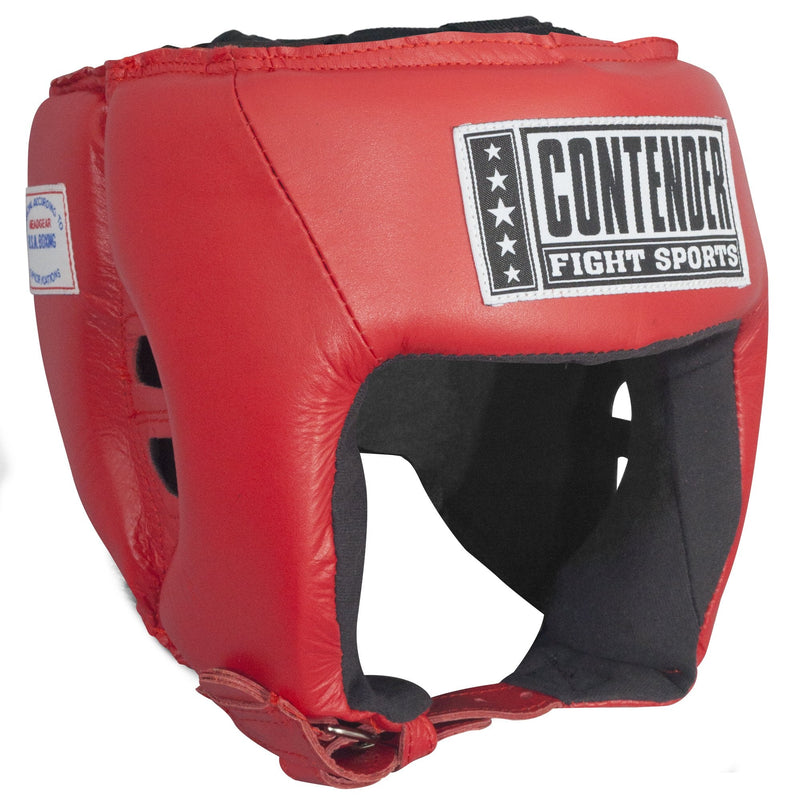 Contender Fight Sports Competition Boxing Headgear without Cheeks Large Red - BeesActive Australia