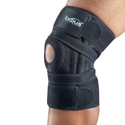 Knee Brace for Men & Women with Patented 4-Way Adjustable Support black