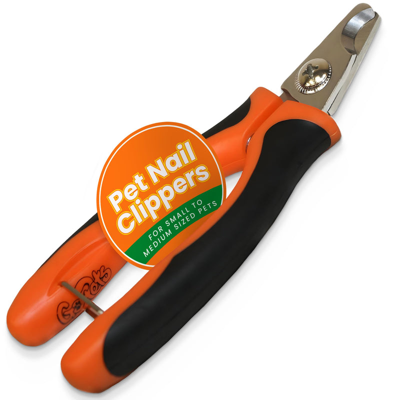 GoPets Nail Clipper for Small to Medium Pets, Quick Sensor Safety Guard, Heavy Duty Trimmer for Thick Nails, Stainless Steel Blades, Grooming Tool for Dogs & Cats, Non-Slip Handle, Built-in Nail File - BeesActive Australia