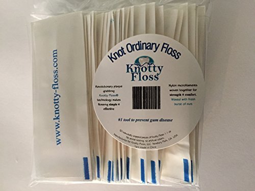 Individually Wrapped Fresh Mint Waxed Nylon Floss - Patented Plaque Grabbing Technology - Vegan - 50 Count