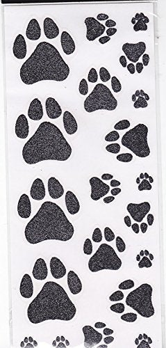 Glitter Dog PAW Print Stickers Sheet