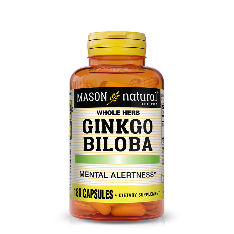 Mason Vitamins Ginkgo Biloba Capsules, 180 Count Unflavoured 180 Count (Pack of 1)