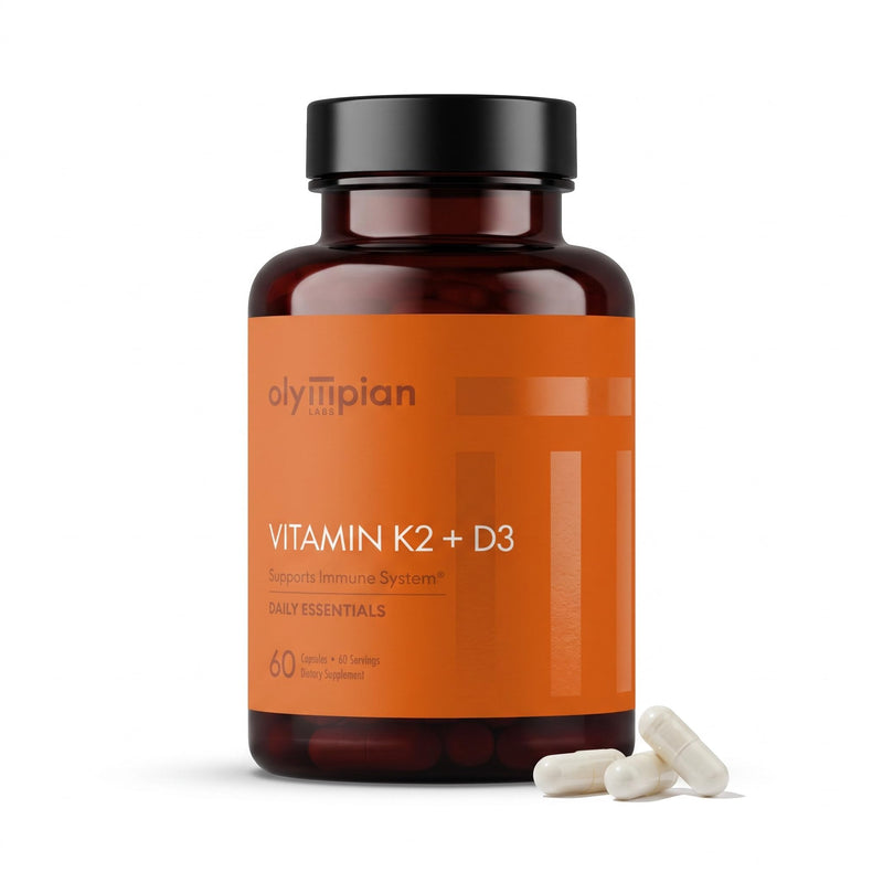 Olympian Labs Vitamin K2 + D3, 60 Servings, Supports Immune System, Bone and Heart Support, 60 Vegan Capsules 60 Count (Pack of 1)