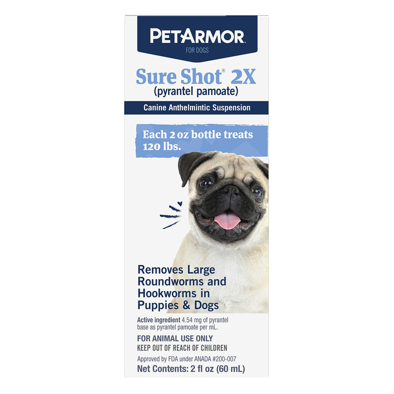 PetArmor Sure Shot Liquid De-Wormer for Dogs and Puppies, Liquid De-Wormer Treats Roundworms & Hookworms in Dogs and Puppies 2 Weeks and Older, For Dogs Under 120 lbs, 2 ounces - BeesActive Australia