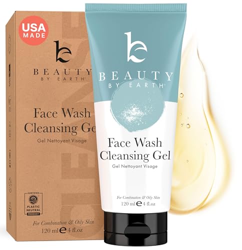 Face Wash Gel - Gentle Formula, USA Made with Organic & Natural Ingredients 4 Fl Oz (Pack of 1)