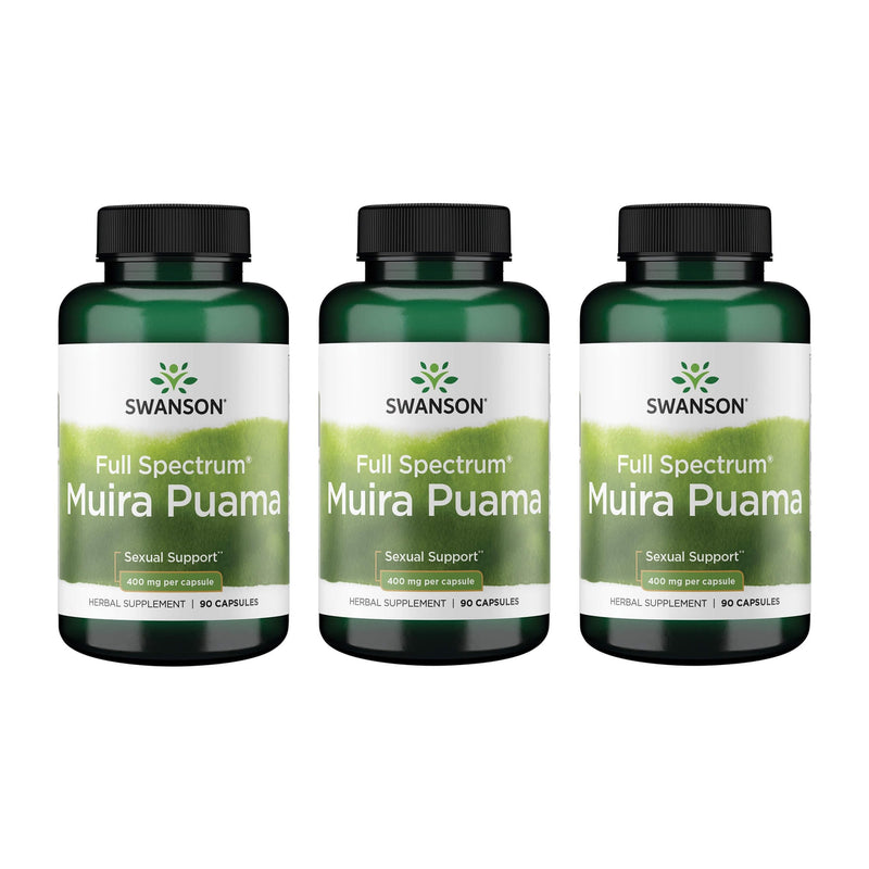 Swanson Muira Puama Root Sexual Health Virility Libido Boost Support Men's Women's Supplement 400 mg 90 Capsules (3 Pack) - BeesActive Australia