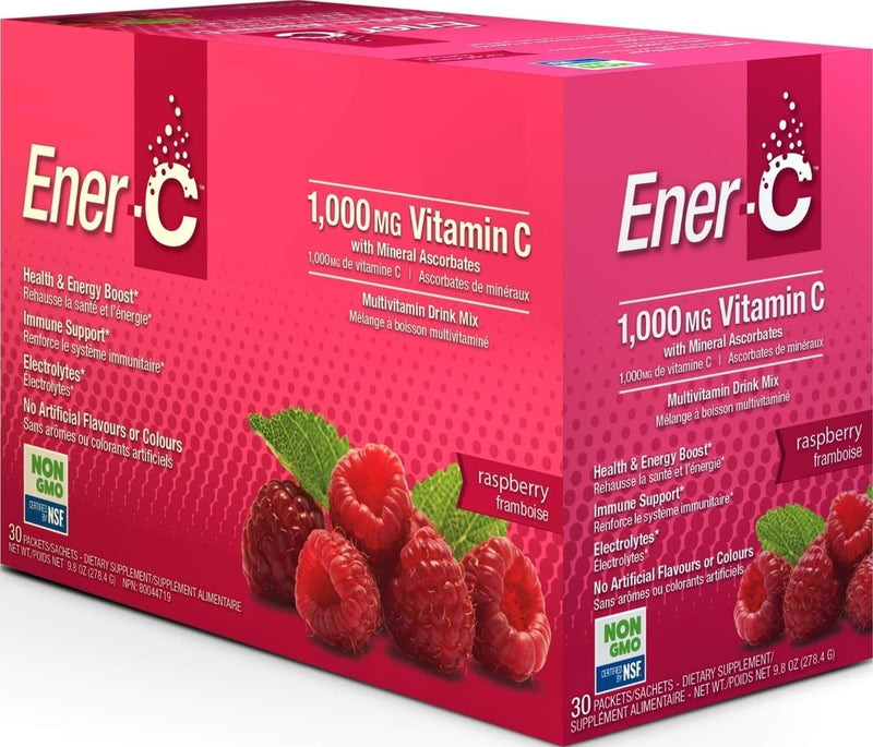 Ener-Life Raspberry Multivitamin Drink Mix 30 Count, 0.3 OZ | Vitamin Packets for Water, Vitamin Drink Mix, Hydration Liquid Mix, Immune Booster for Adults, Healthy Energy