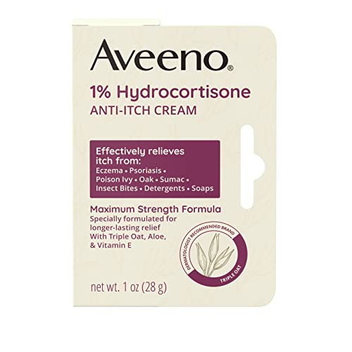 Aveeno Maximum Strength 1% Hydrocortisone Anti-Itch Cream, 1 oz 1 Ounce (Pack of 1)
