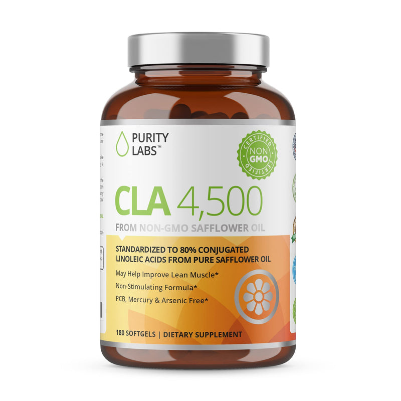 Purity Labs CLA Supplements 4500MG - Non-GMO Safflower Oil - Supports Energy, Weight Loss, Heart Health, and Muscle Health - 180 Soft gels - BeesActive Australia