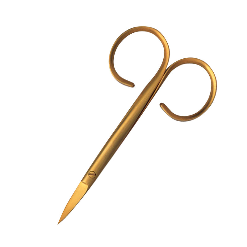 Rubis Classic Stainless Steel Nail Scissors for Precise Fingernails, Cuticles, and Eyebrows, 1F004, Gold,Rubis Switzerland Swiss Made World Renowned Precision - BeesActive Australia