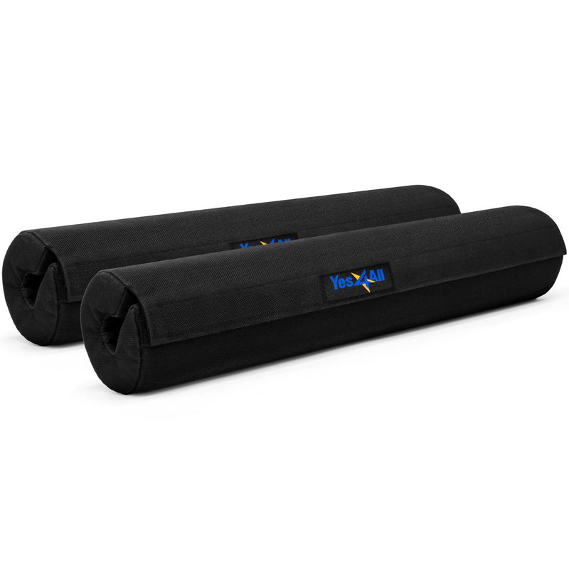 Yes4All Barbell Thick Foam Nylon Pad, Neck Shoulder Protective Pad For Lunges, Squats And Hip Thrust Fit Standard Olympic Bar Set 2 Black