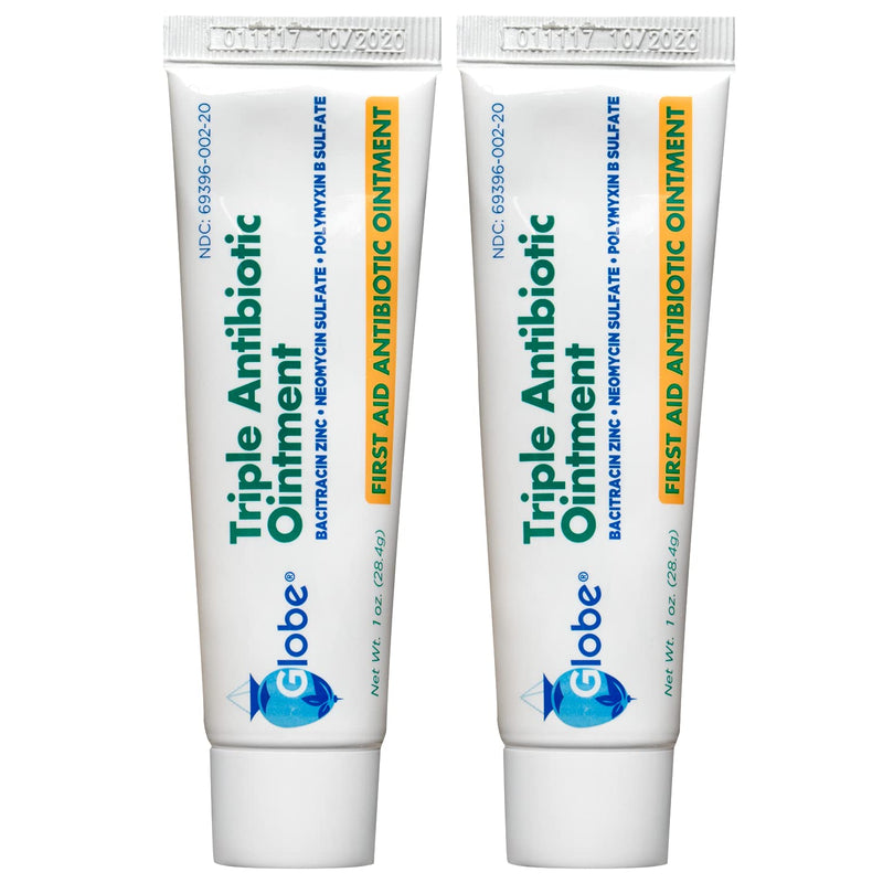 Globe Triple Antibiotic First Aid Ointment, 1 oz (2-Pack) First Aid Antibiotic Ointment, 24-Hour Infection Protection, Wound Care Treatment for Minor Scrapes, Burns and Cuts - BeesActive Australia