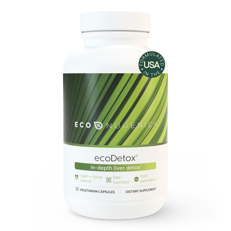 EcoNugenics ecoDetox Supplement for Liver Detox & Total Body Cleanse – Helps Enhance Digestive Health & Energy – Formulation w/Milk Thistle, Vitamin B12, Magnesium & More – 90 Capsules