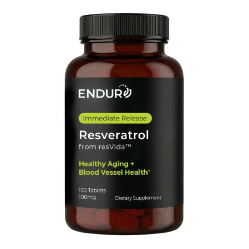 ENDUR - Resveratrol - IR (Immediate Release) Grape Skin 100 mg (150 ct) | 99% pure trans-resveratrol, branded grape extract, vegan and allergen-free, easy-to-swallow tablet