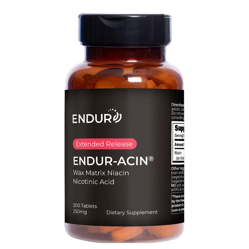 ENDUR-ACIN® Extended Release Niacin 250mg, Nicotinic Acid, 200 Tablets | Vegan, Gluten-Free, Flush-moderated extended release, 200-day supply, cGMP & UL-Certified, USA made 200 Count (Pack of 1)
