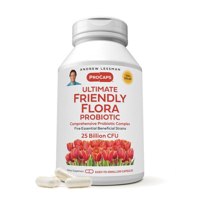 Andrew Lessman ProCaps Probiotic 25 Billion CFU 60 Capsules for Women & Men | Shelf-stable 25 Billion CFU. Four probiotic strains. No refrigeration required. Supports digestive & immune health. 60 Count (Pack of 1)