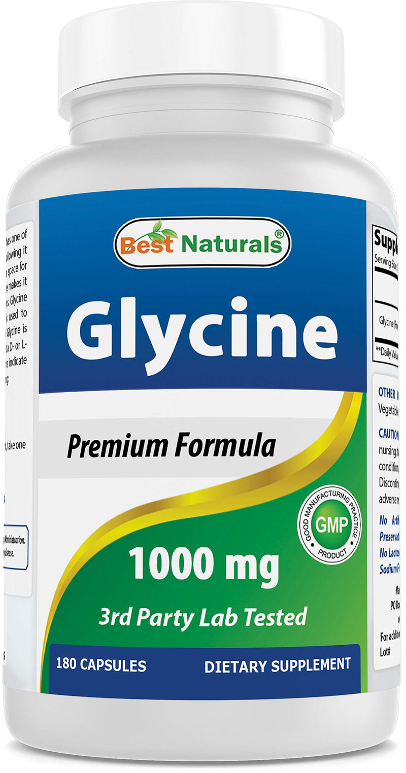 Best Naturals Glycine Supplement 1000 Mg for Energy Production, 180Count - BeesActive Australia