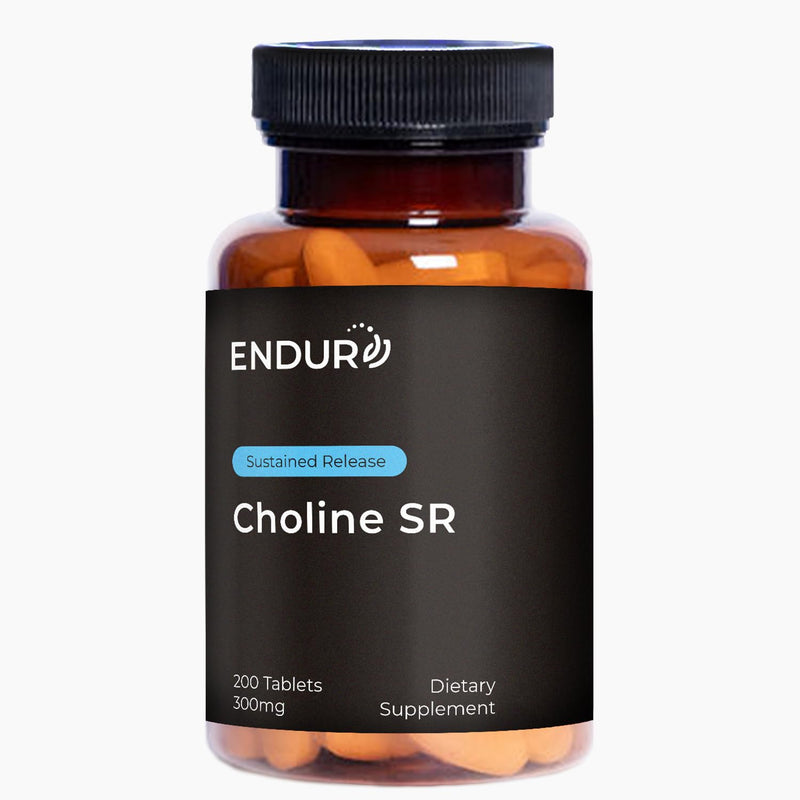 Endurance Products ENDUR Choline L(+) Bitartrate SR 300 mg, 200 Tablets | Sustained Release, Brain, Liver, Cellular & Fetal Development, Pregnancy Support, Optimal 6–8 Hour Absorption Delivery