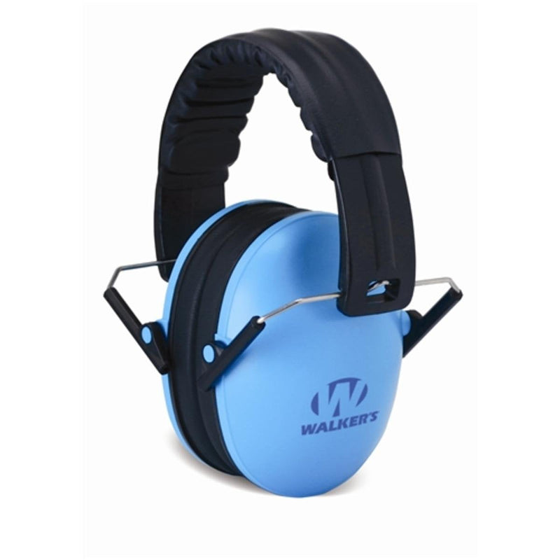 Walker's Youth Children‚Äôs Low Profile Padded Headband Adjustable Folding Noise-Reducing Hearing Protection Earmuffs Blue Small
