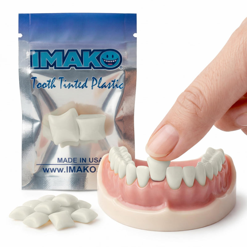 Imako Tooth Tinted Plastic - Natural Color - Temporary Tooth - Made in USA 1 Count (Pack of 1)