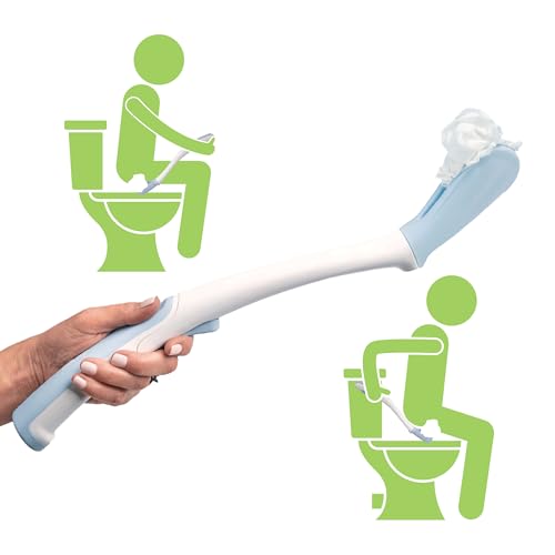 Juvo Toilet Aid - Personal Bottom Wiping Tool, Bathroom Mobility Aid for Disabled, Elderly, and Surgery Recovery - 18" long wand with hygienic cover Original Toilet Aid