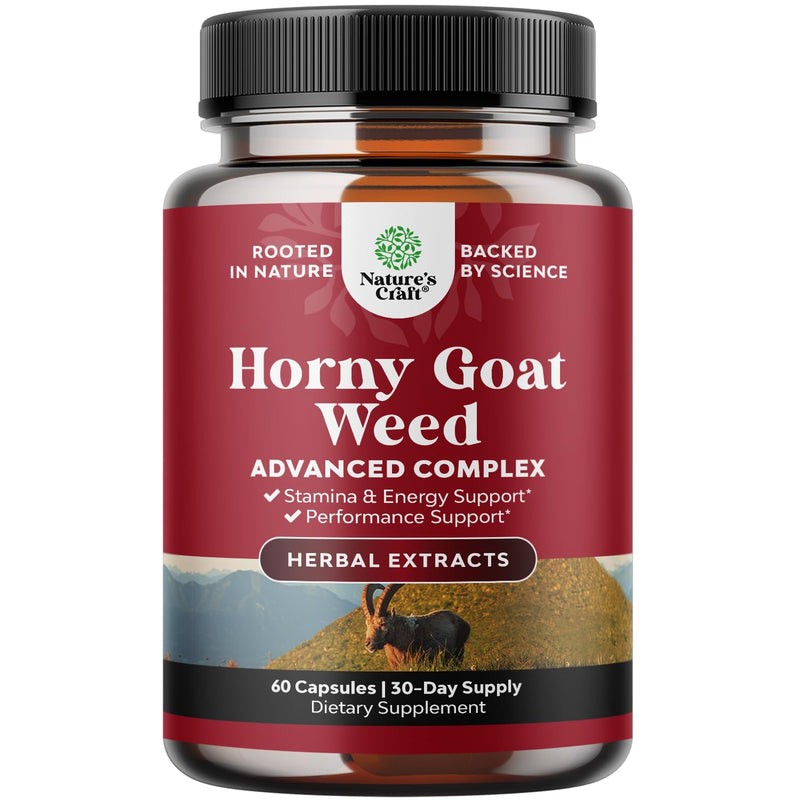 Horny Goat Weed Extract Complex - Invigorating Blend with Tribulus Saw Palmetto L Arginine and Tongkat Ali Extract and Maca Root for Men and Women for Enhanced Energy and Stamina - 30 Servings 60 Count (Pack of 1) - BeesActive Australia