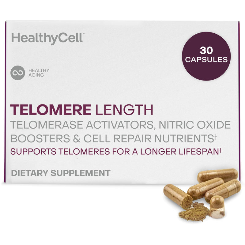 Healthycell Telomere Length Supplement - AC-11, Astragalus & Resveratrol | Anti-Aging Telomere Lengthening Supplements with Phytonutrients & Vitamins for Cellular Health - 30 Capsules, Grape Flavored Capsule