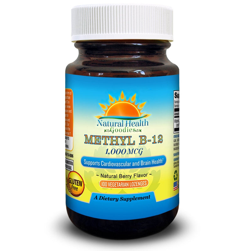 Methyl B12 1000 mcg Bioactive Methylcobalamin | Vegan Sublingual Vitamin B-12 Supplement - 100 Berry Flavored Chewable Tablets